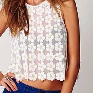 Gorgeous Free People sheer and sequined tank